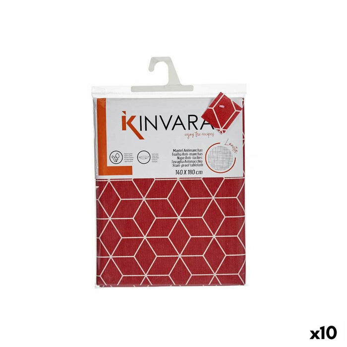 Mantel Kinvara CUBIC-26195-1 Granate Loneta 140 x 180 cm Antimanchas Abstracto (10 Unidades)