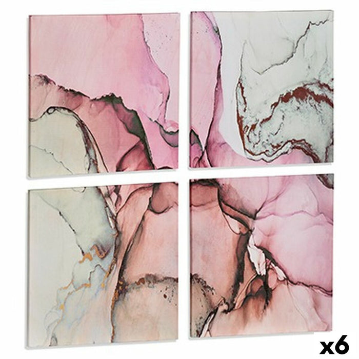 Lienzo Gift Decor Lienzo 35 x 7 x 35 cm Rosa Mármol (4 Piezas)