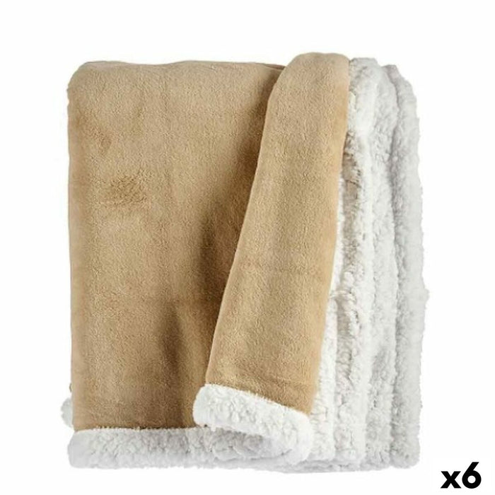 Couverture Gift Decor Blanc Beige 130 x 1 x 170 cm (6 Unités)