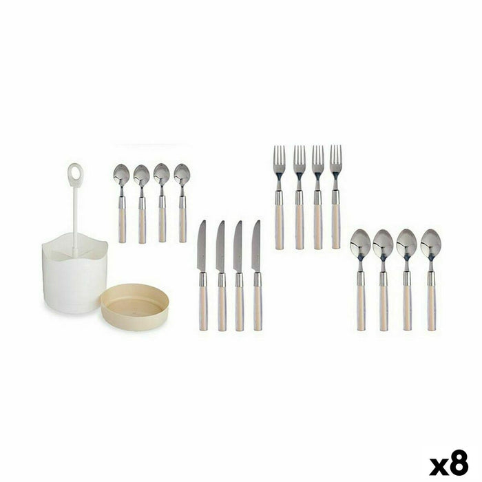 Set de Cubiertos Kinvara HQ223H10 Beige Acero Inoxidable (8 Unidades)