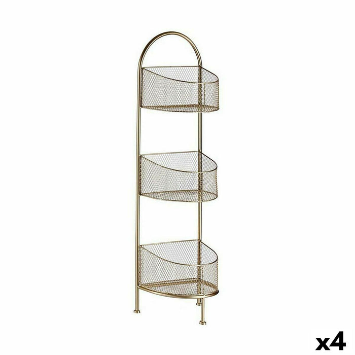Shelves Gift Decor Golden Metal 21,2 x 97 x 28,5 cm (4 Units)