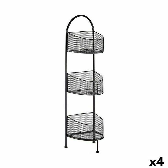 Shelves Gift Decor Black Metal 21,2 x 97 x 28,5 cm (4 Units)