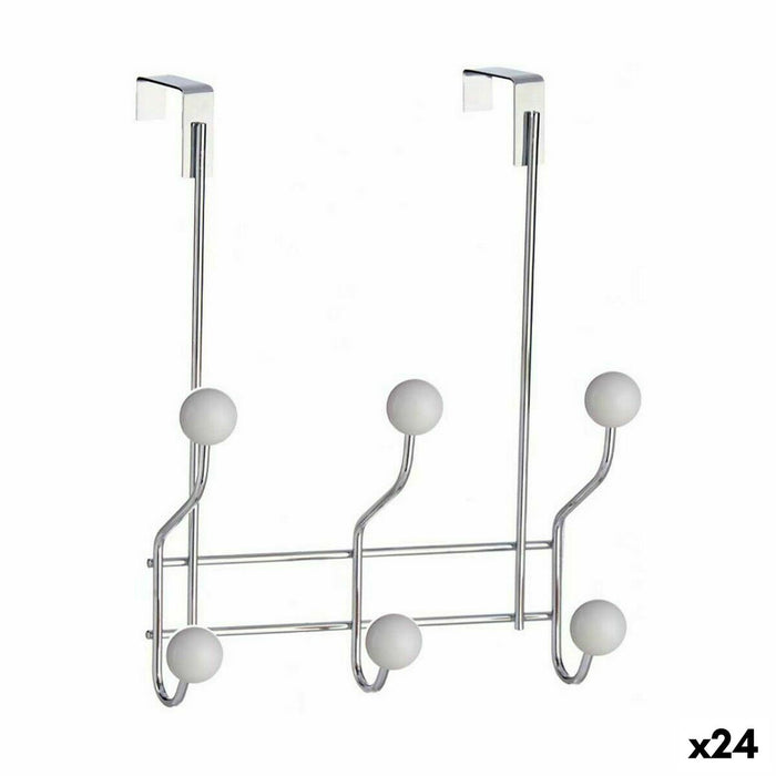 Perchero para Puertas Berilo Blanco Metal Plástico 10 x 22 x 26 cm 22,5 x 25 x 9 cm (24 Unidades)