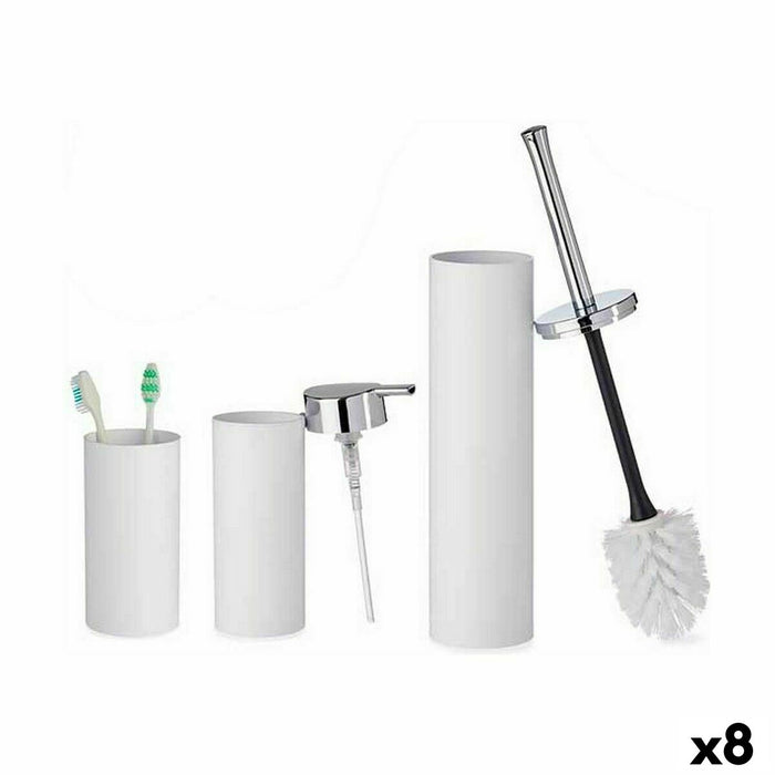 Set de Baño Berilo Blanco Plástico 16,5 x 8 x 32,5 cm (8 Unidades)