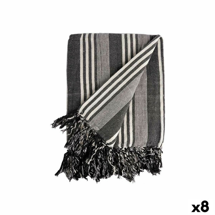 Foulard Multiusos Gift Decor Blanco Gris 235 x 205 cm Rayas (8 Unidades)