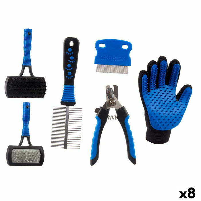 Set de higiene Mascow Azul Poliéster Tela TPR Mascotas (8 Unidades)