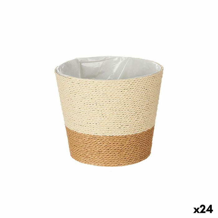 Macetero Ibergarden WY21-71 Marrón Cuerda Plástico 19,5 x 17,5 x 19,5 cm 19,5 x 16,5 x 19,5 cm (24 Unidades)