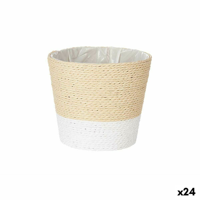 Macetero Ibergarden WY21-72 Blanco Cuerda Plástico 16 x 14,5 x 16 cm (24 Unidades)