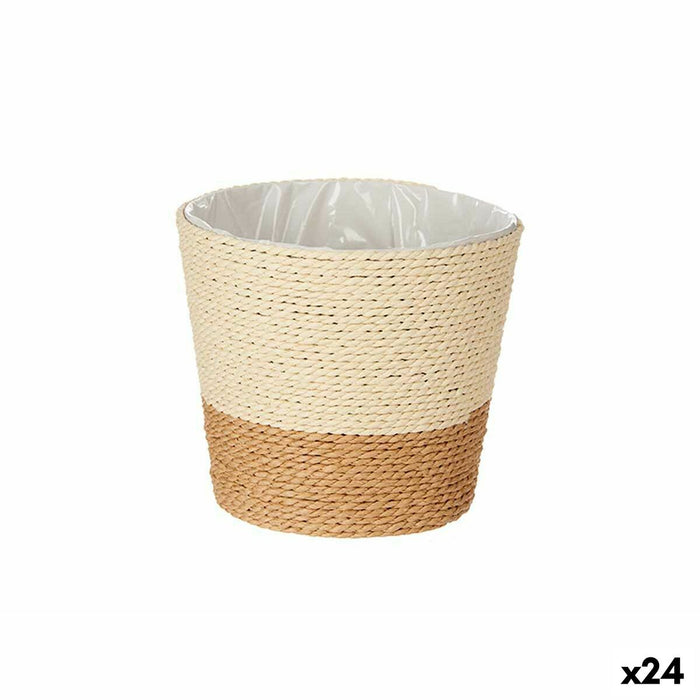Macetero Ibergarden 86438 Marrón Cuerda Plástico 16 x 14,5 x 16 cm (24 Unidades)