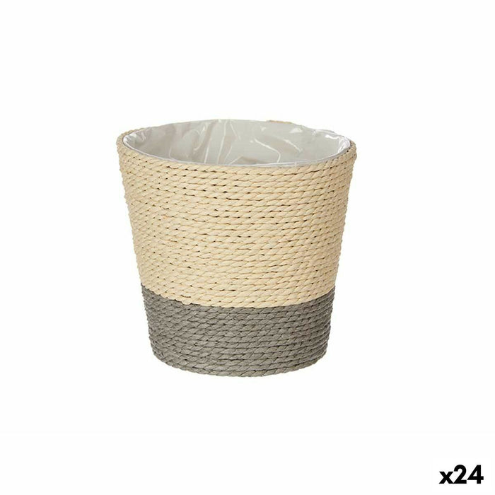 Macetero Ibergarden 86442 Gris Cuerda Plástico 14 x 12,5 x 14 cm (24 Unidades)