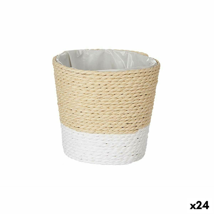 Vaso Ibergarden 86443 Bianco Corda Plastica 11 x 10,5 x 11 cm (24 Unità)