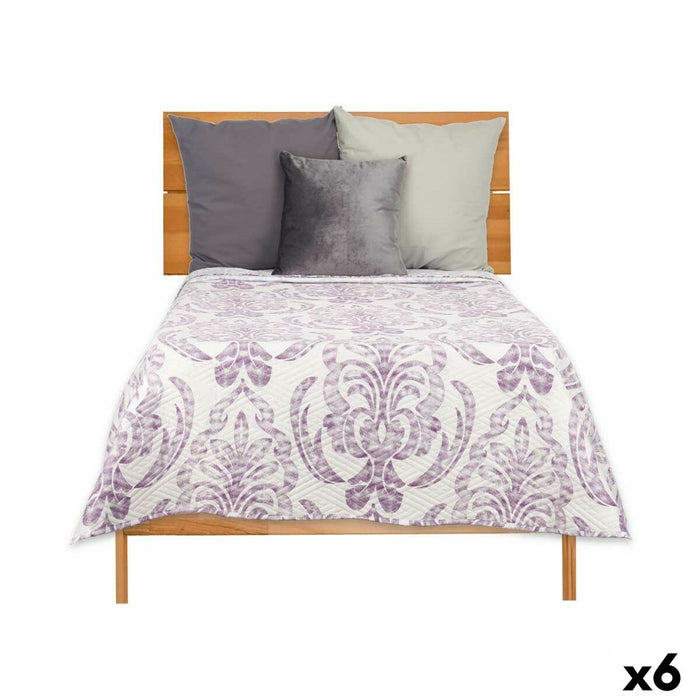 Colcha Reversible Gift Decor Blanco Morado 240 x 260 cm 260 x 0,3 x 240 cm (6 Unidades)