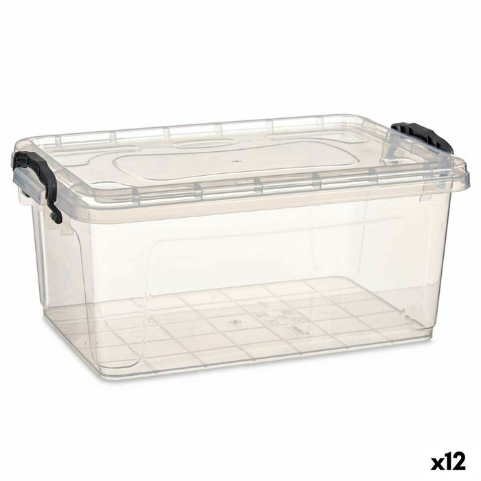 Caja de Almacenaje con Tapa Kipit TP545-1 Transparente Plástico (12 Unidades)