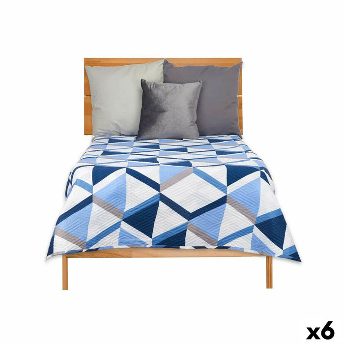 Colcha Reversible Gift Decor Azul Blanco 180 x 260 cm 260 x 0,3 x 180 cm (6 Unidades)