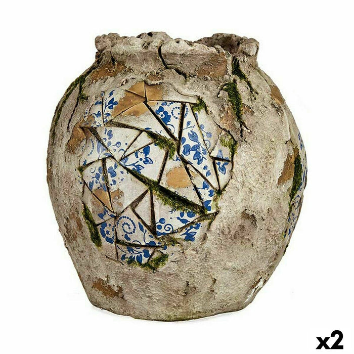 Figura Decorativa para Jardín Ibergarden ZD19026 ZD19026 Poliresina Jarrón 27 x 27 x 27 cm (2 Unidades)