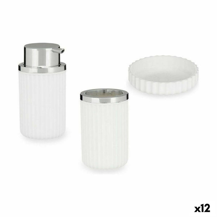 Set de Baño Berilo Blanco Plástico 10,5 x 16,5 x 15,5 cm (12 Unidades)