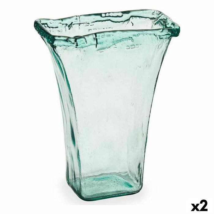 Jarrón Gift Decor A35435 A35435 Transparente Cristal Cristal reciclado 27 x 34,5 x 14 cm (2 Unidades)