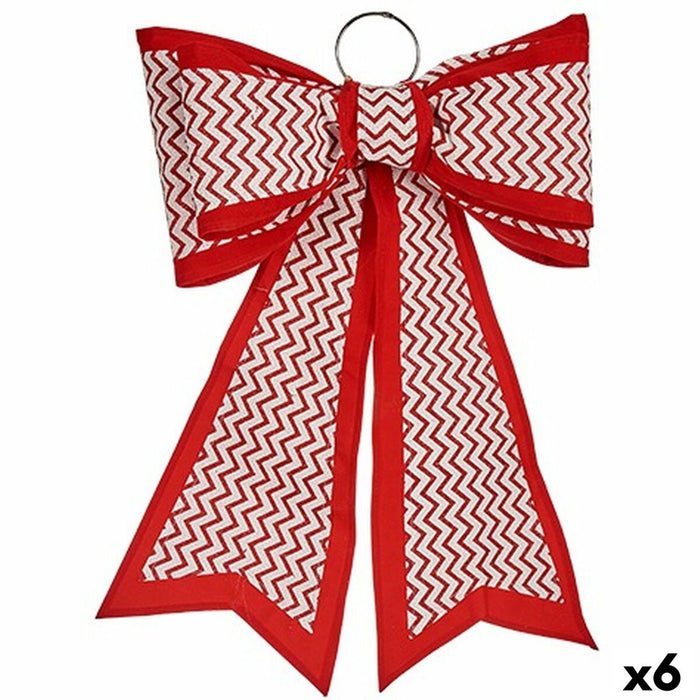 Lazo Krist+ Blanco Rojo 40 x 60 cm 53 x 56 x 7,5 cm Adorno Navideño (6 Unidades)