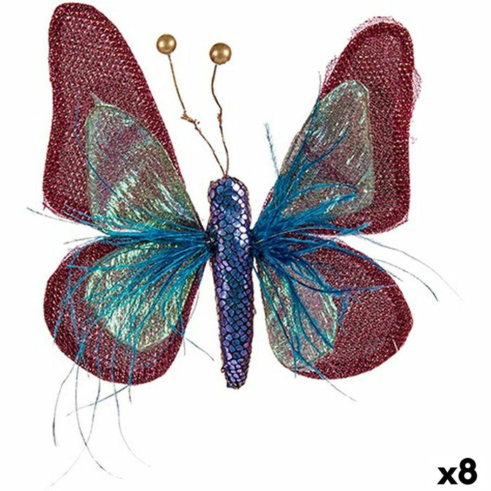Figura Decorativa Krist+ Azul Rosa Mariposa 14 x 3 x 18 cm (8 Unidades)