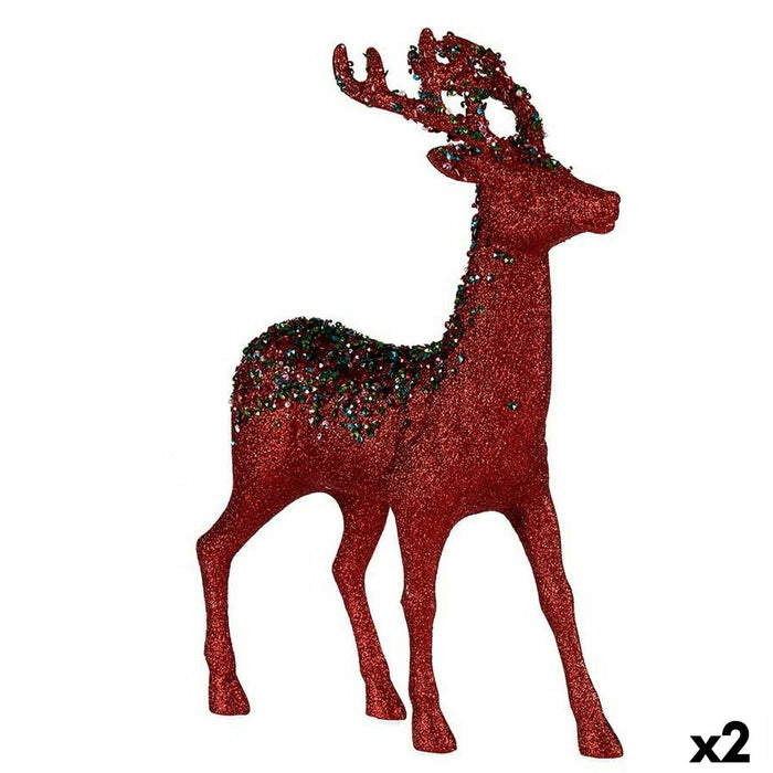 Reno de Navidad Krist+ Rojo Reno de Navidad 15 x 45 x 30 cm (2 Unidades)
