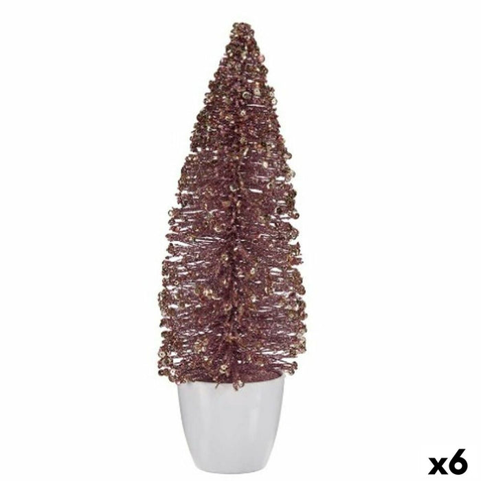 Sapin de Noël Krist+ Rose Doré Sapin de Noël 10 x 33 x 10 cm (6 Unités)