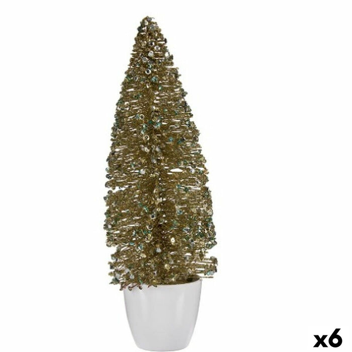 Árbol de Navidad Krist+ Bronce Dorado Plástico Árbol de Navidad 10 x 33 x 10 cm (6 Unidades)