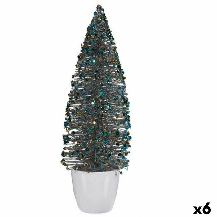 Árbol de Navidad Krist+ Azul Dorado Plástico Árbol de Navidad 10 x 33 x 10 cm (6 Unidades)