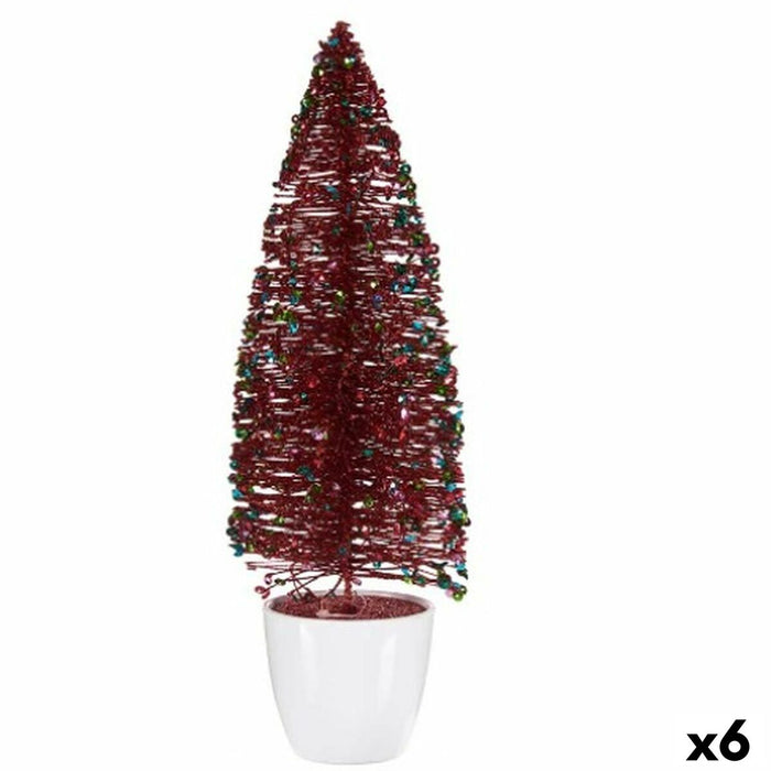 Árbol de Navidad Krist+ Rojo Plástico Árbol de Navidad 10 x 33 x 10 cm (6 Unidades)