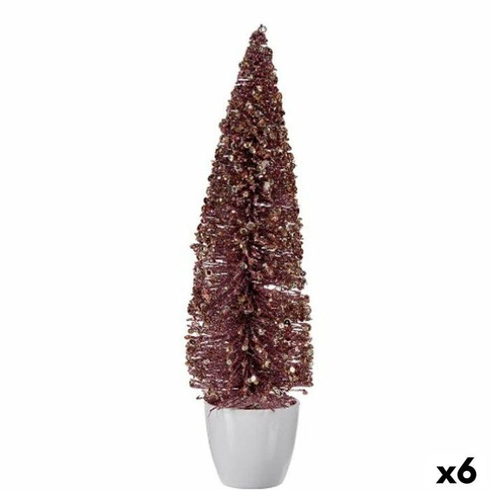 Sapin de Noël Krist+ Rose Plastique Sapin de Noël 10 x 38 x 10 cm (6 Unités)