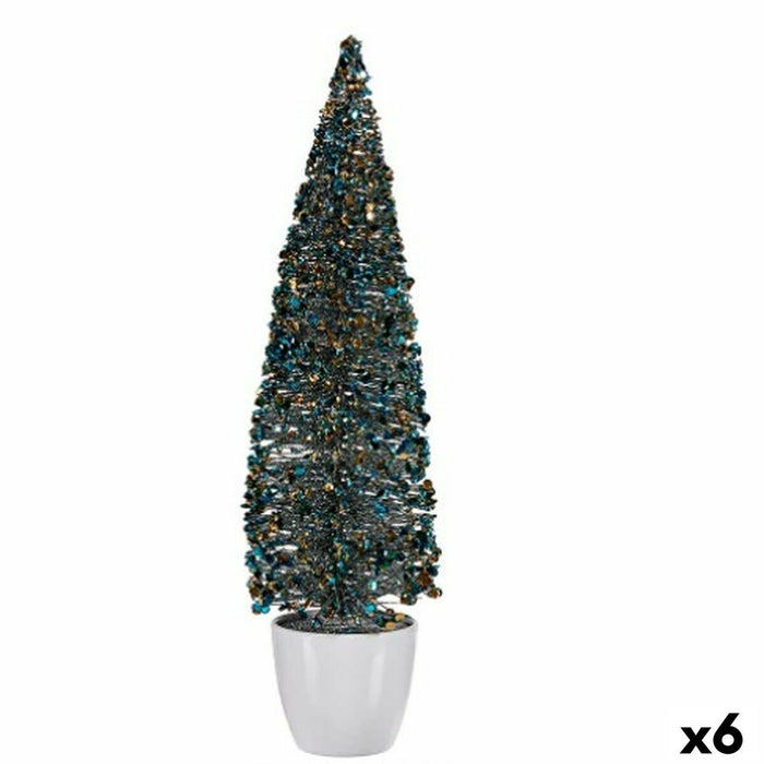 Árbol de Navidad Krist+ Azul Dorado Plástico Árbol de Navidad 10 x 38 x 10 cm (6 Unidades)