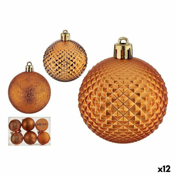 Set of Christmas balls Krist+ Orange PVC 6 cm (12 Units)