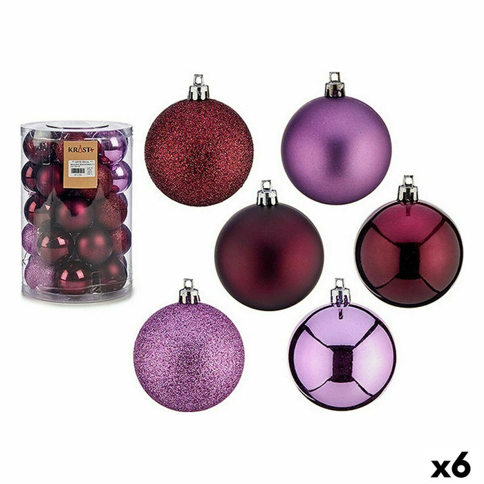 Set de Bolas de Navidad Krist+ Morado Plástico (6 Unidades)