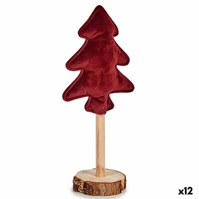 Árbol de Navidad Krist+ Granate Poliéster Madera 9,5 x 32 x 13 cm (12 Unidades)