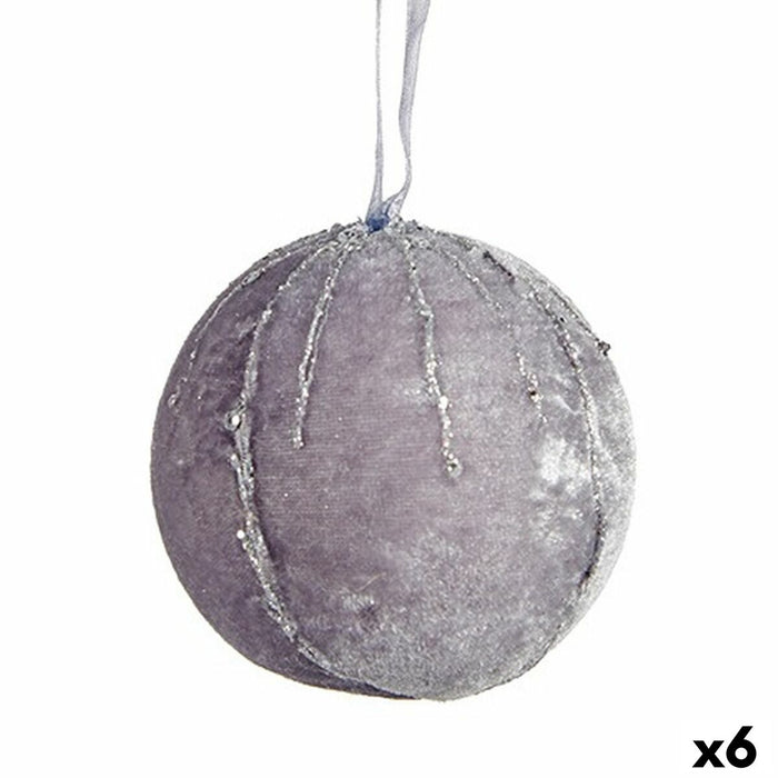 Set de Bolas de Navidad Krist+ Plateado Poliéster (6 Unidades)
