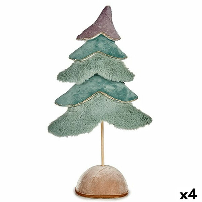 Árbol de Navidad Krist+ Turquesa 16 x 55 x 29 cm Terciopelo (4 Unidades)