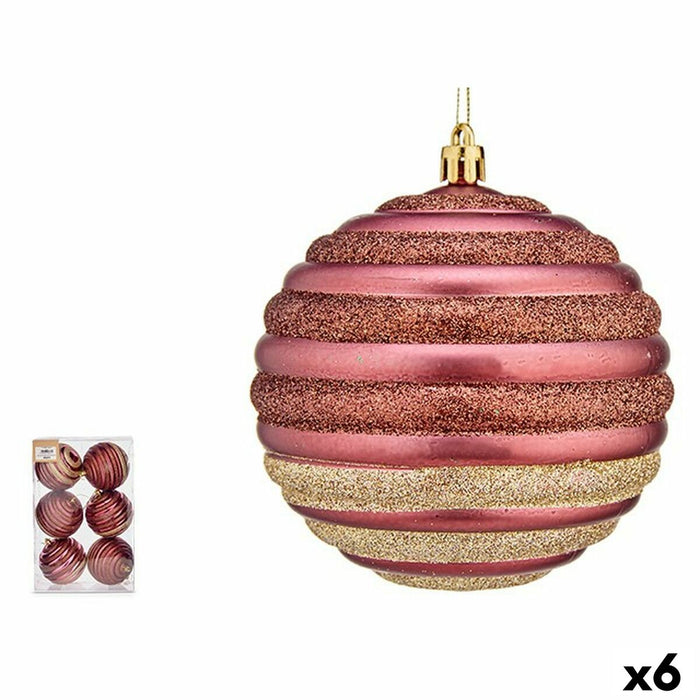Set de Bolas de Navidad Krist+ Rosa Plástico Círculos (6 Unidades)