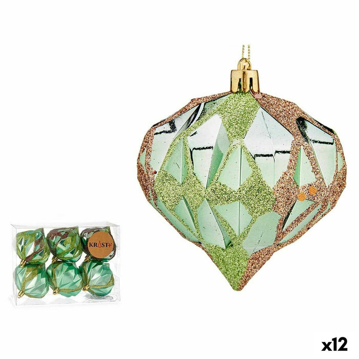 Set de Bolas de Navidad Krist+ Verde Plástico Diamante (12 Unidades)