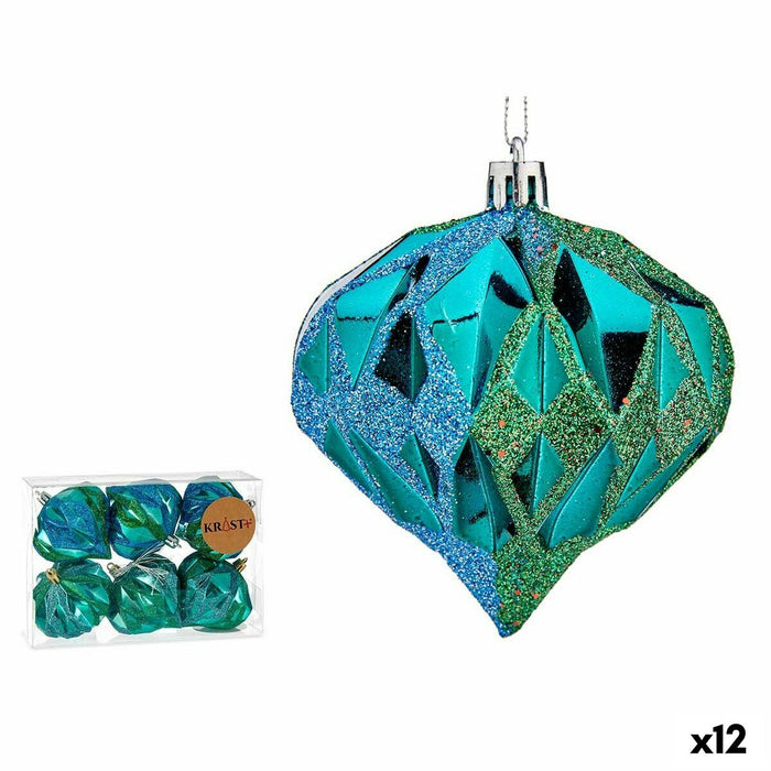 Set of Christmas balls Krist+ Blue Plastic Diamond (12 Units)