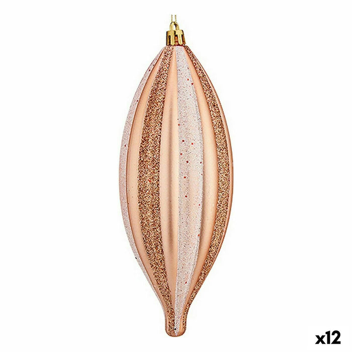 Set Adornos de Navidad Krist+ Cobre PVC Alargado 3 x 3 x 18 cm 8,5 x 19 x 3 cm (12 Unidades)