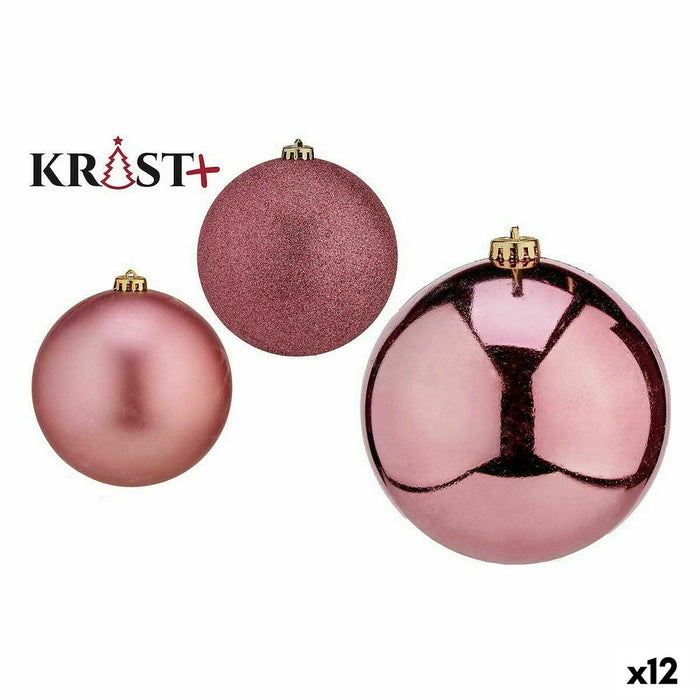Set de Bolas de Navidad Krist+ Rosa PVC (12 Unidades)