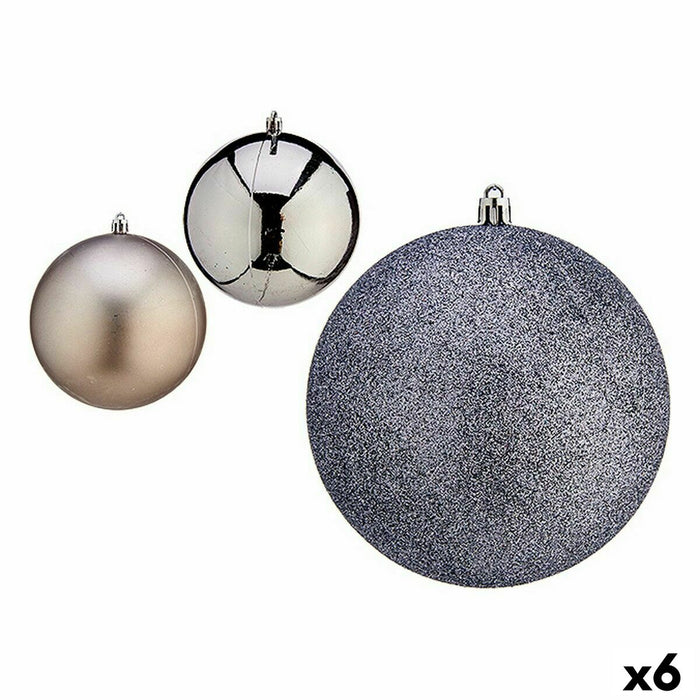 Set de Bolas de Navidad Krist+ Plateado Plástico (6 Unidades)