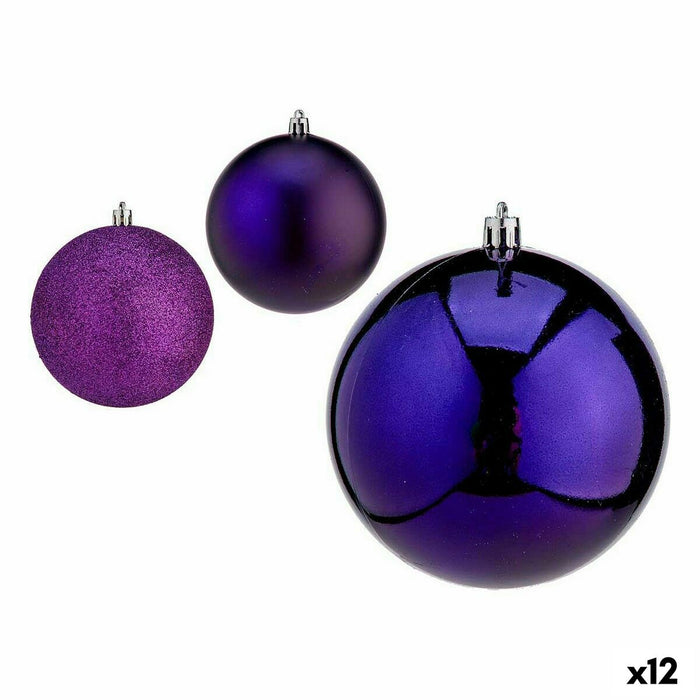 Set de Bolas de Navidad Krist+ Morado Plástico (12 Unidades)