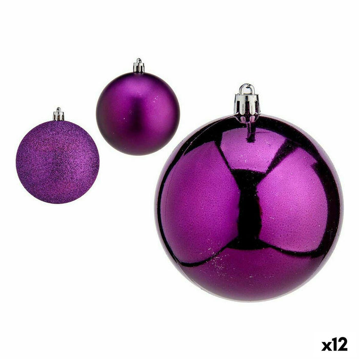 Set de Bolas de Navidad Krist+ Morado Plástico (12 Unidades)