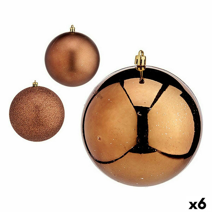 Set de Bolas de Navidad Krist+ Marrón Plástico (6 Unidades)