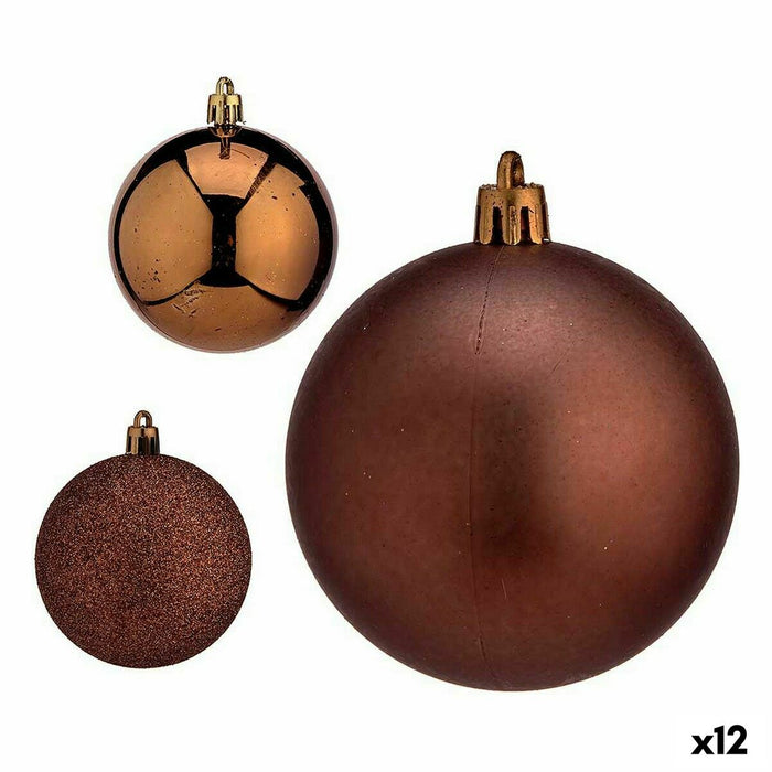 Set de Bolas de Navidad Krist+ Marrón Plástico (12 Unidades)