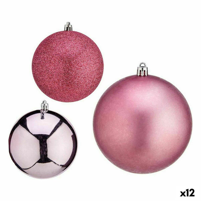 Set of Christmas balls Krist+ Pink Plastic (12 Units)
