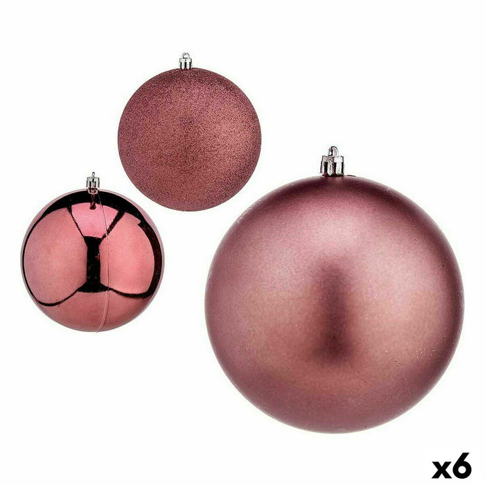Set de Bolas de Navidad Krist+ Rosa Plástico Ø 12 cm (6 Unidades)