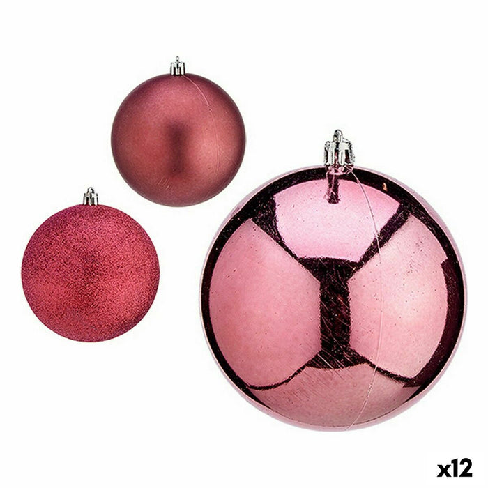 Set de Bolas de Navidad Krist+ Rosa Plástico (12 Unidades)