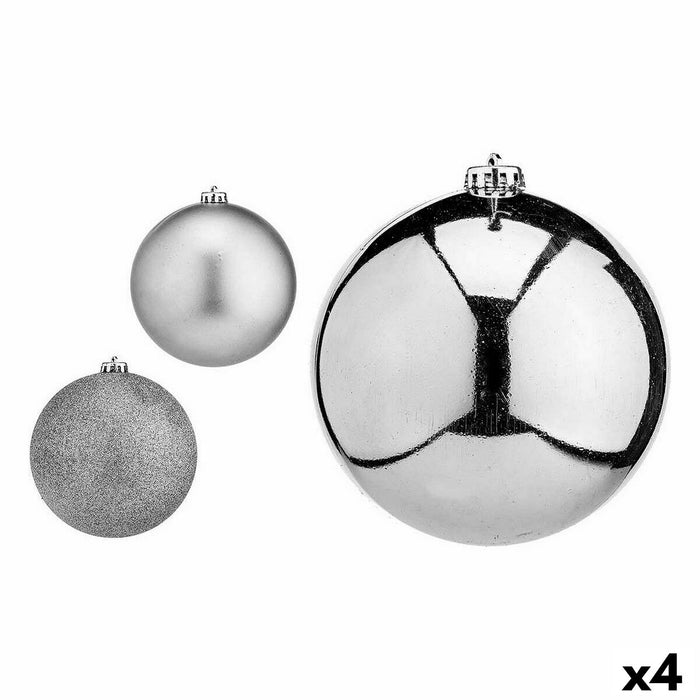 Set de Bolas de Navidad Krist+ Plateado Plástico Ø 15 cm (4 Unidades)