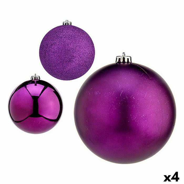 Set de Bolas de Navidad Krist+ Morado Plástico Ø 15 cm (4 Unidades)